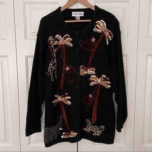 Vintage Victoria Woman Safari Cardigan Size 3X